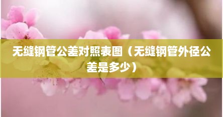 无缝钢管公差对照表图（无缝钢管外径公差是多少）