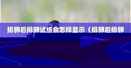 排卵后排卵试纸会怎样显示（排卵后排卵试纸还显示吗）