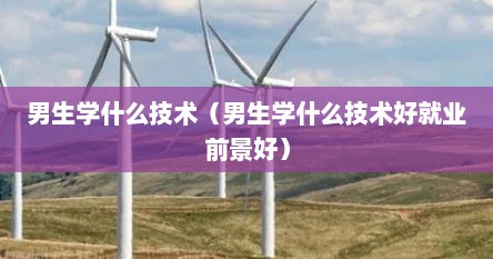 男生学什么技术（男生学什么技术好就业前景好）