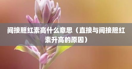 间接胆红素高什么意思（直接与间接胆红素升高的原因）