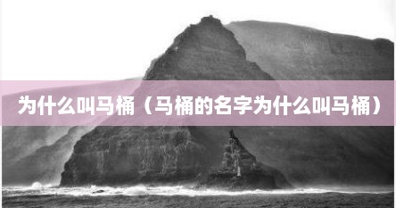 为什么叫马桶（马桶的名字为什么叫马桶）