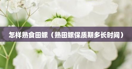 怎样熟食田螺（熟田螺保质期多长时间）