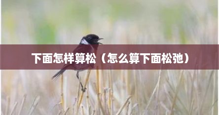 下面怎样算松（怎么算下面松弛）