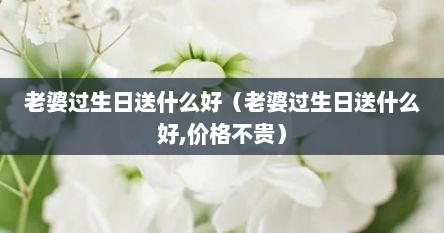 老婆过生日送什么好（老婆过生日送什么好,价格不贵）