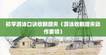 初学游泳口诀收翻蹬夹（游泳收翻蹬夹动作要领）