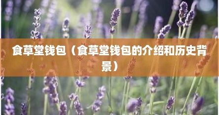 食草堂钱包（食草堂钱包的介绍和历史背景）