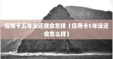 信用卡五年没还钱会怎样（信用卡5年没还会怎么样）