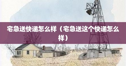 宅急送快递怎么样（宅急送这个快递怎么样）