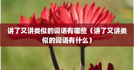 讲了又讲类似的词语有哪些（讲了又讲类似的词语有什么）