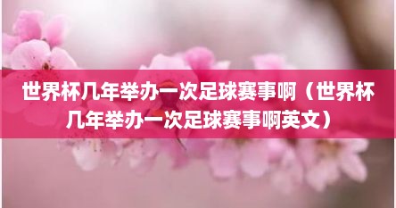 世界杯几年举办一次足球赛事啊（世界杯几年举办一次足球赛事啊英文）