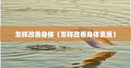 怎样改善身体（怎样改善身体素质）