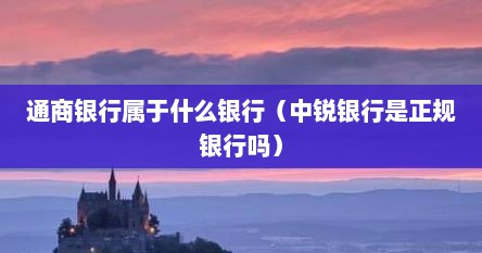 通商银行属于什么银行（中锐银行是正规银行吗）
