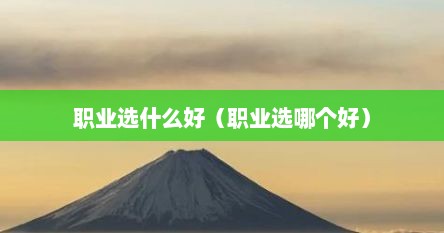 职业选什么好（职业选哪个好）