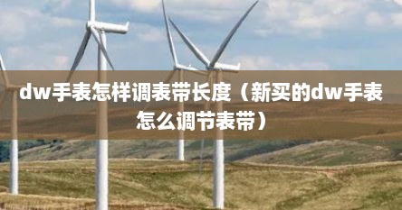 dw手表怎样调表带长度（新买的dw手表怎么调节表带）