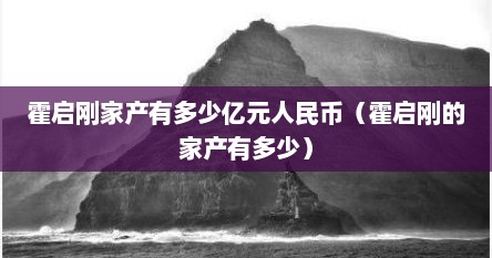 霍启刚家产有多少亿元人民币（霍启刚的家产有多少）