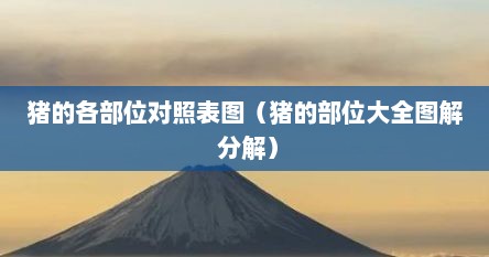 猪的各部位对照表图（猪的部位大全图解 分解）