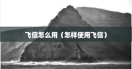 飞信怎么用（怎样使用飞信）