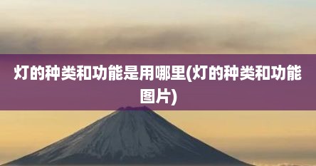 灯的种类和功能是用哪里(灯的种类和功能图片)