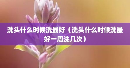 洗头什么时候洗最好（洗头什么时候洗最好一周洗几次）