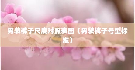 男装裤子尺度对照表图（男装裤子号型标准）