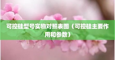 可控硅参数大全（可控硅都有什么型号）