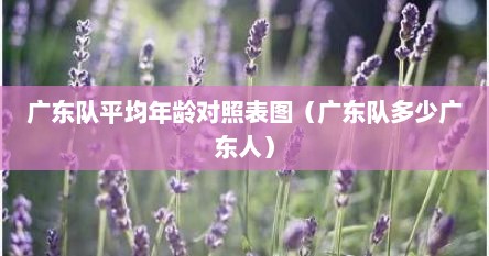 广东队平均年龄对照表图（广东队多少广东人）