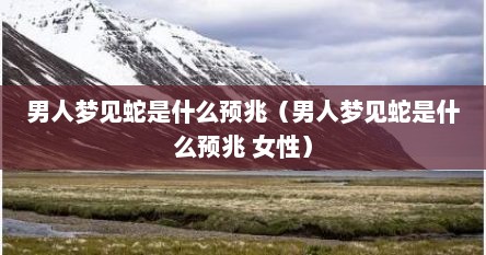 男人梦见蛇是什么预兆（男人梦见蛇是什么预兆 女性）