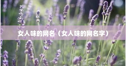 女人味的网名（女人味的网名字）