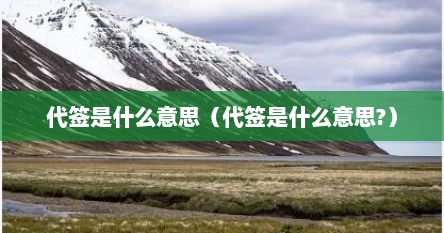 代签是什么意思（代签是什么意思?）