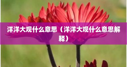 洋洋大观什么意思（洋洋大观什么意思解释）