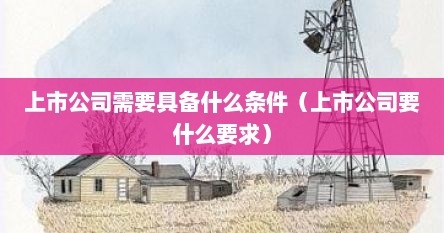 上市公司需要具备什么条件（上市公司要什么要求）