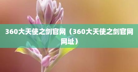 360大天使之剑官网（360大天使之剑官网网址）