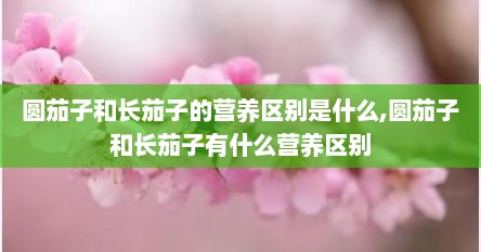 圆茄子和长茄子的营养区别是什么,圆茄子和长茄子有什么营养区别