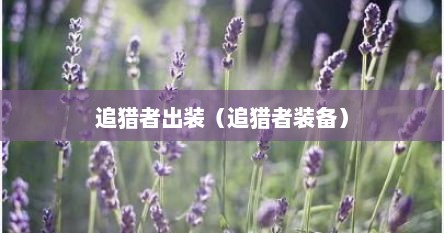追猎者出装（追猎者装备）