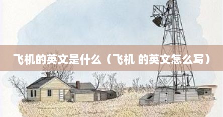 飞机的英文是什么（飞机 的英文怎么写）