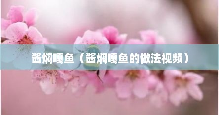 酱焖嘎鱼（酱焖嘎鱼的做法视频）