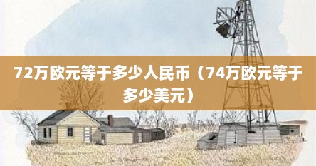 72万欧元等于多少人民币（74万欧元等于多少美元）