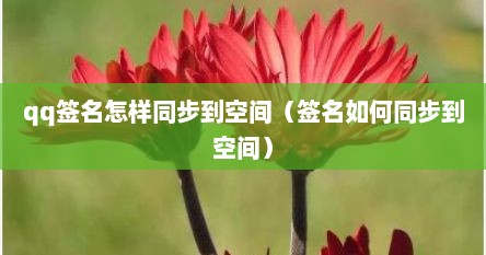qq签名怎样同步到空间（签名如何同步到空间）