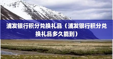 浦发银行积分兑换礼品（浦发银行积分兑换礼品多久能到）