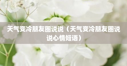 天气变冷朋友圈说说（天气变冷朋友圈说说心情短语）