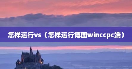 怎样运行vs（怎样运行博图winccpc端）