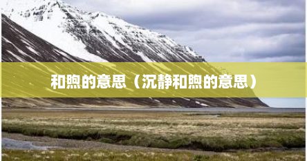和煦的意思（沉静和煦的意思）