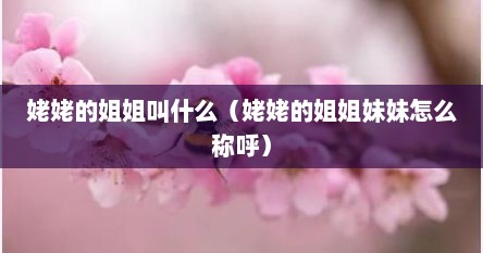 姥姥的姐姐叫什么（姥姥的姐姐妹妹怎么称呼）