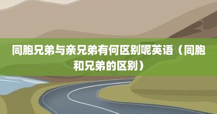 同胞兄弟与亲兄弟有何区别呢英语（同胞和兄弟的区别）
