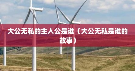 大公无私的主人公是谁（大公无私是谁的故事）