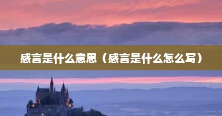 感言是什么意思（感言是什么怎么写）