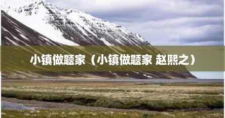 小镇做题家（小镇做题家 赵熙之）