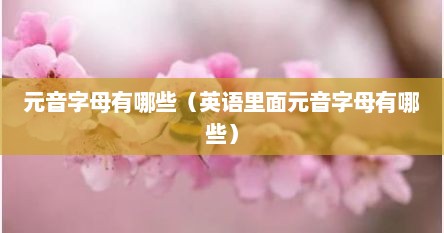 元音字母有哪些（英语里面元音字母有哪些）