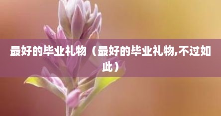 毕业季最好的礼物（比较实用的毕业礼物）