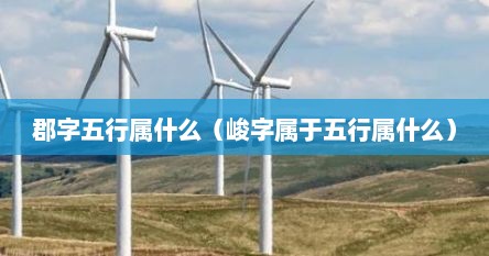 郡字五行属什么（峻字属于五行属什么）
